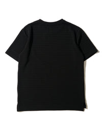 地柄系ボーダークルーネックＴシャツ