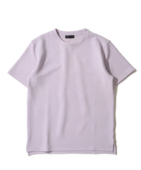 地柄系ボーダークルーネックＴシャツ