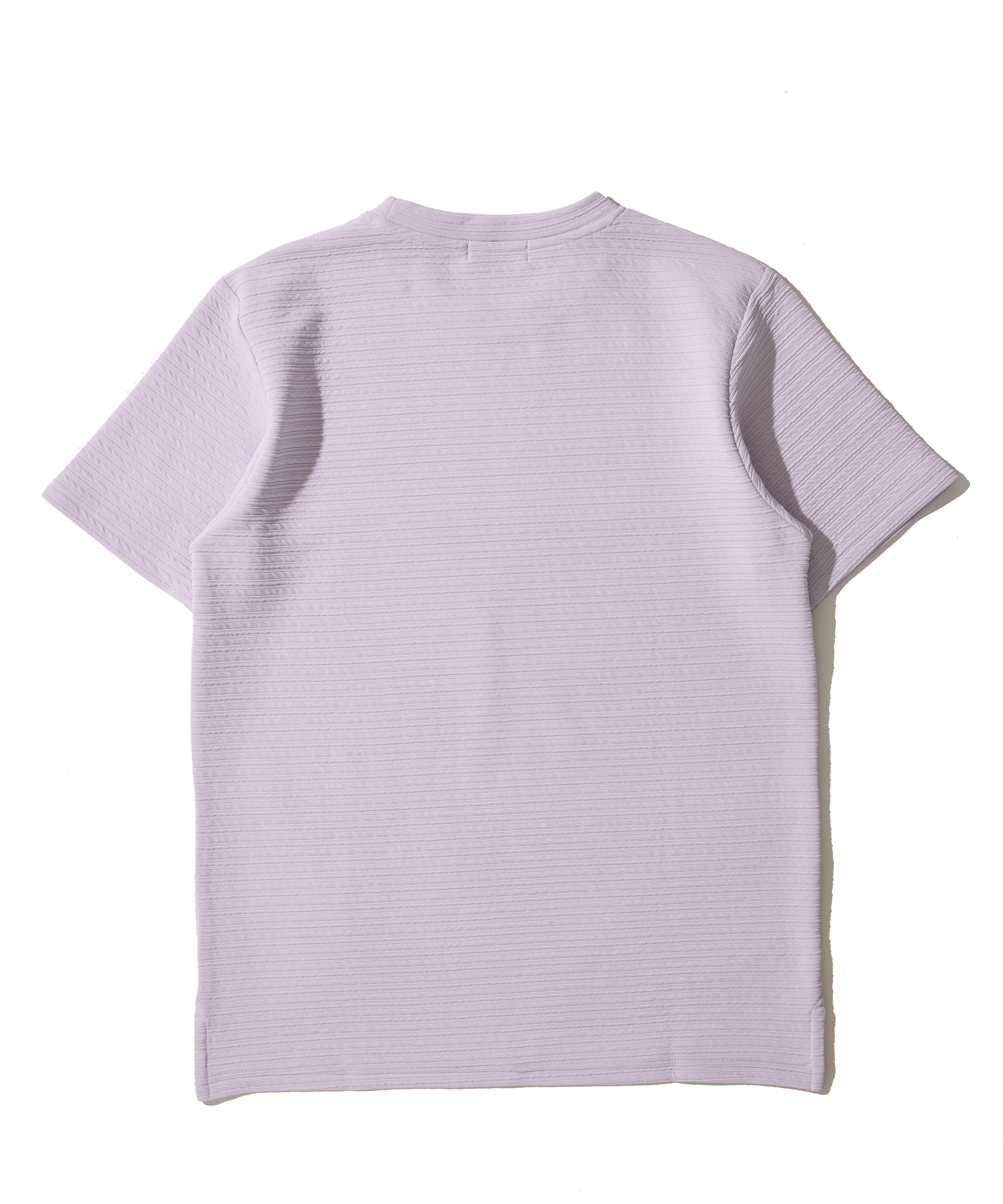 地柄系ボーダークルーネックＴシャツ
