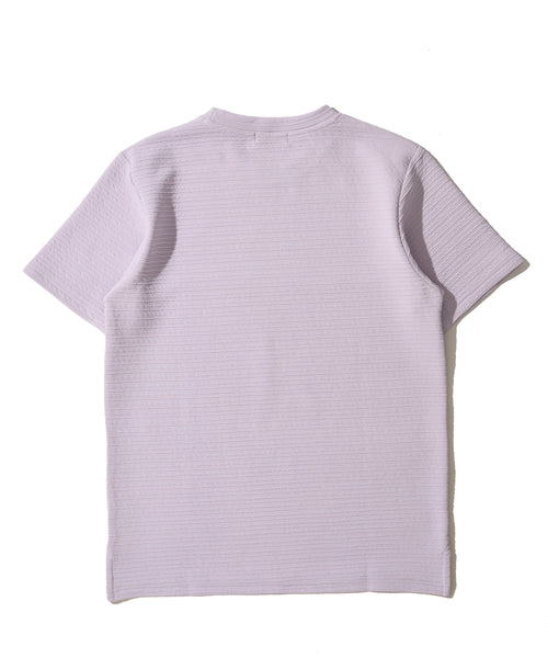 地柄系ボーダークルーネックＴシャツ