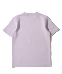 地柄系ボーダークルーネックＴシャツ