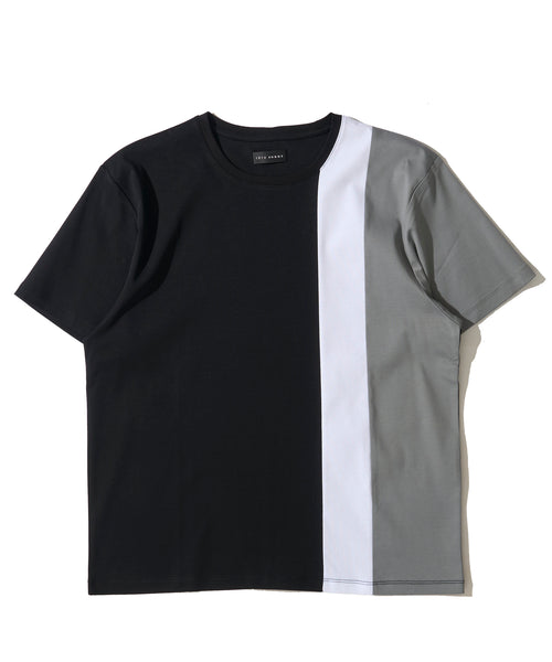 シルケット天竺切替えクルーネックＴシャツ