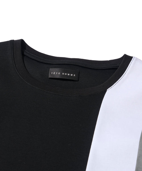 シルケット天竺切替えクルーネックＴシャツ