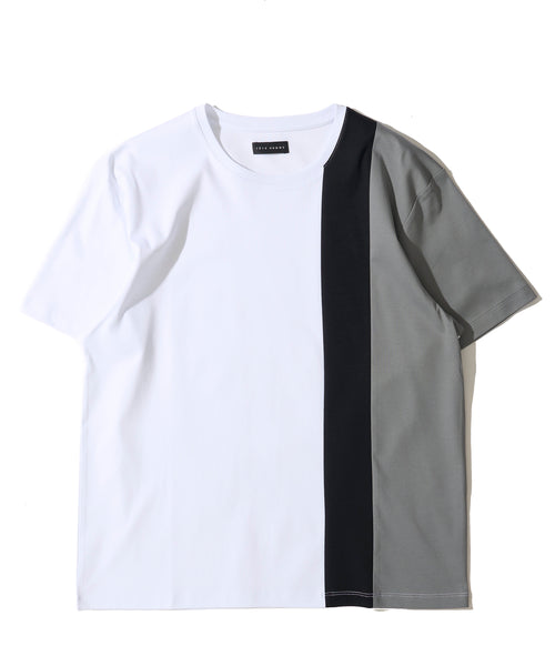 シルケット天竺切替えクルーネックＴシャツ