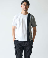 シルケット天竺切替えクルーネックＴシャツ