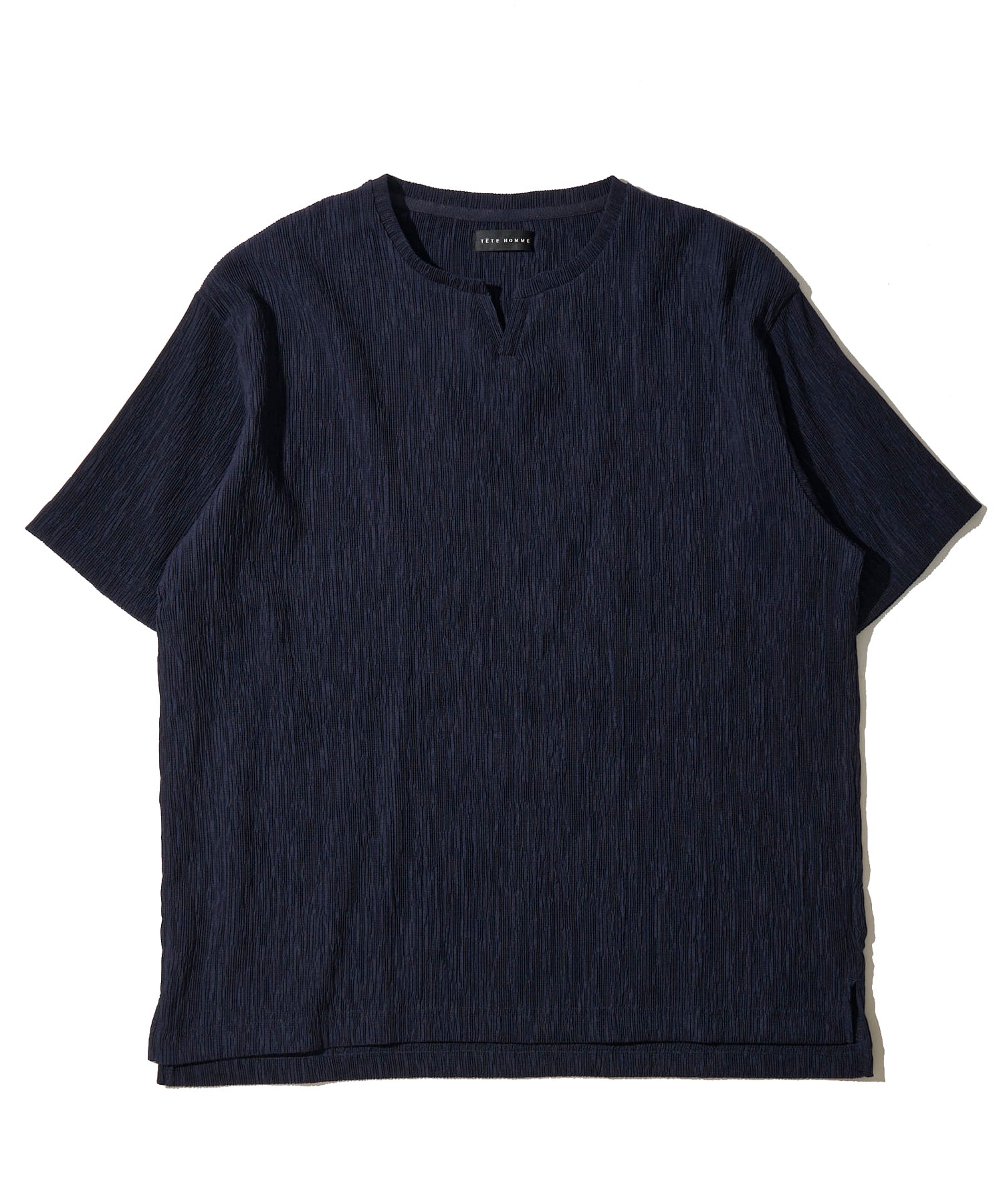 楊柳スキッパーキーネックＴシャツ