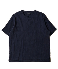 楊柳スキッパーキーネックＴシャツ