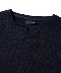 楊柳スキッパーキーネックＴシャツ