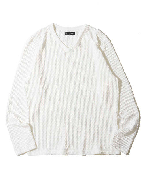 バタフライブリスターVネックロングＴシャツ