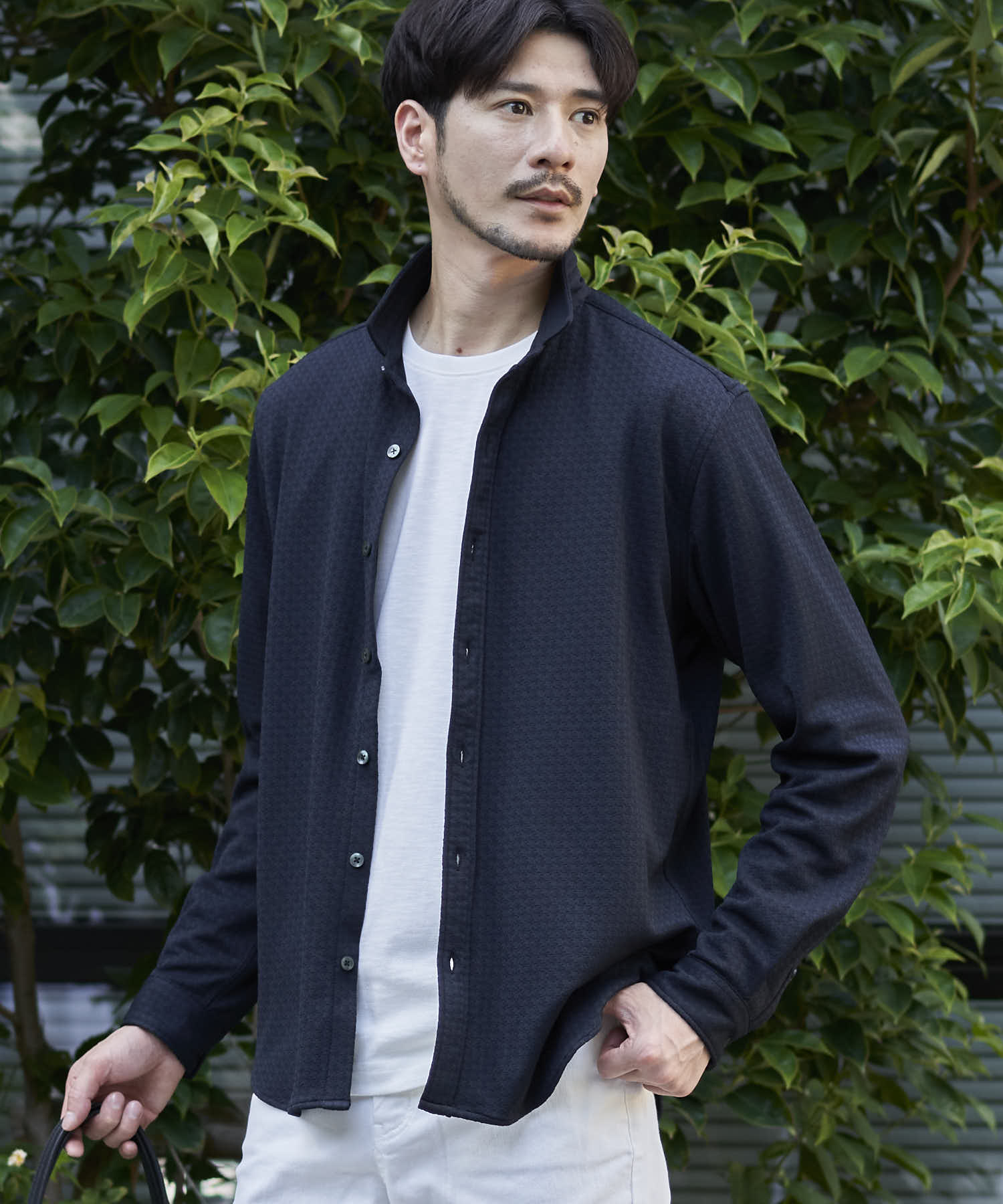 TETE HOMME｜テットオム 千鳥ジャージシャツ メンズ シャツ