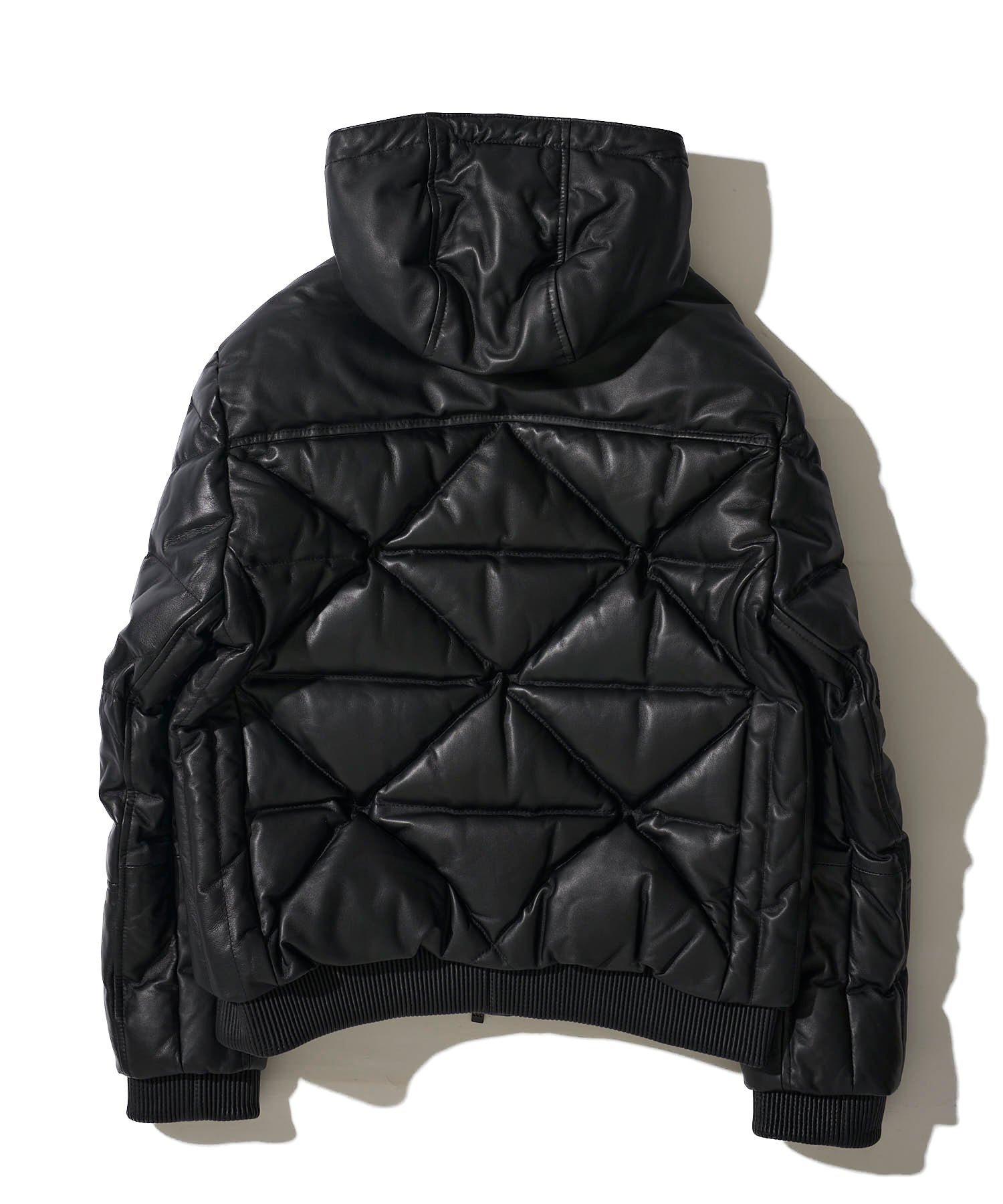 フードレザーダウンブルゾン