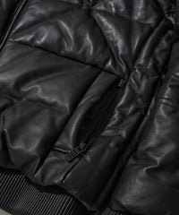 フードレザーダウンブルゾン