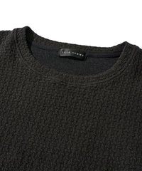地柄系クルーネックロンＴシャツ