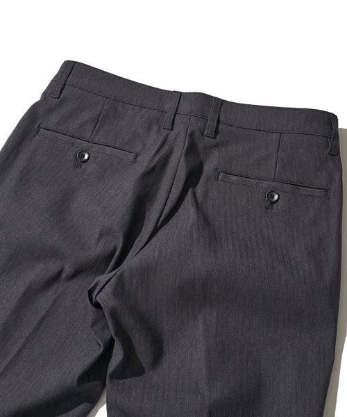 へリンボンストレッチテーパードパンツ