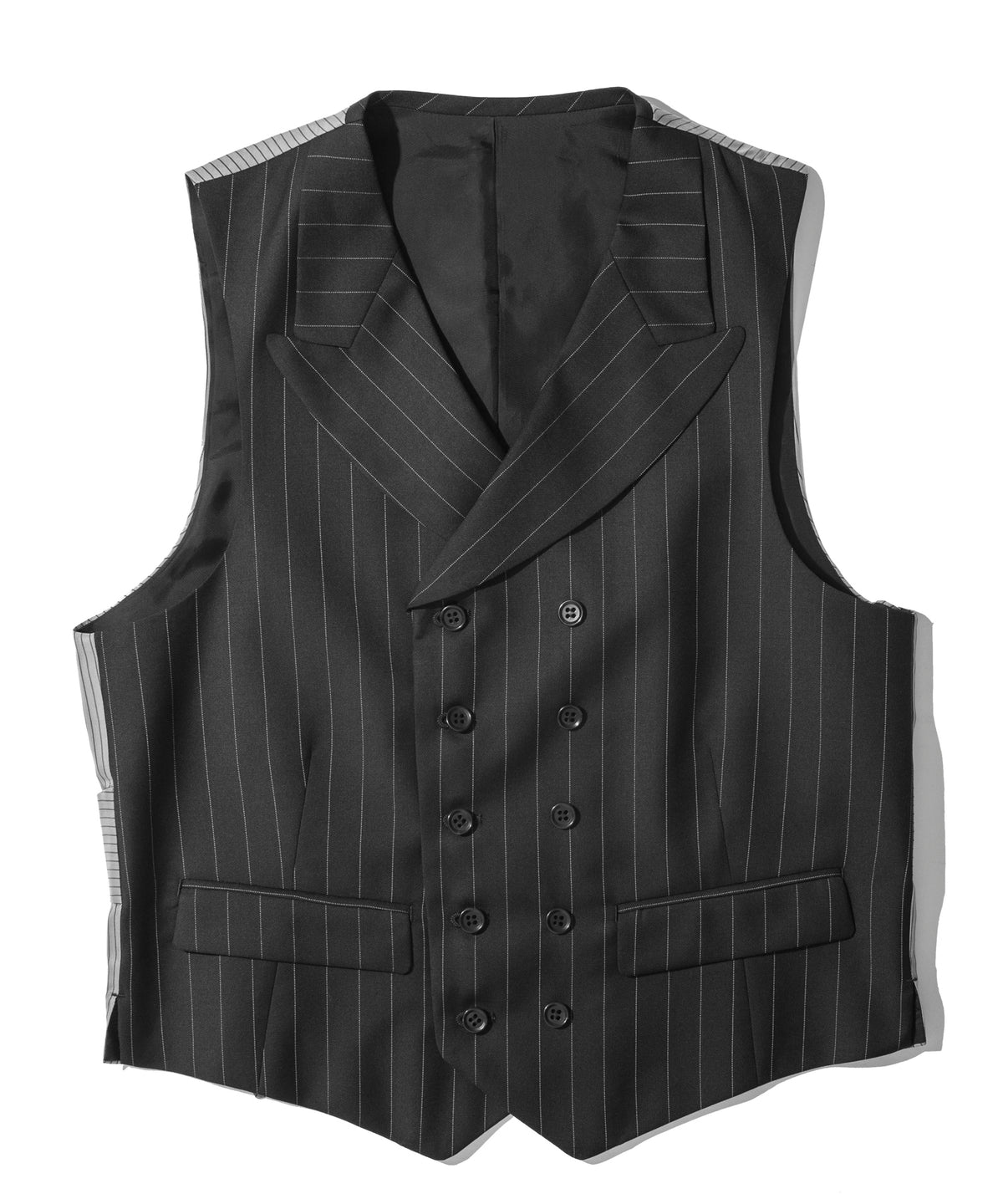【受注生産:2月お渡し】 【あぶない刑事 × KAZUTAKA KATOH】 ピンドットストライプ3Pダブルスーツ 40周年記念ハンガー付
