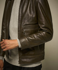 シープレザーステンカラーブルゾン