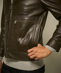 シープレザーステンカラーブルゾン