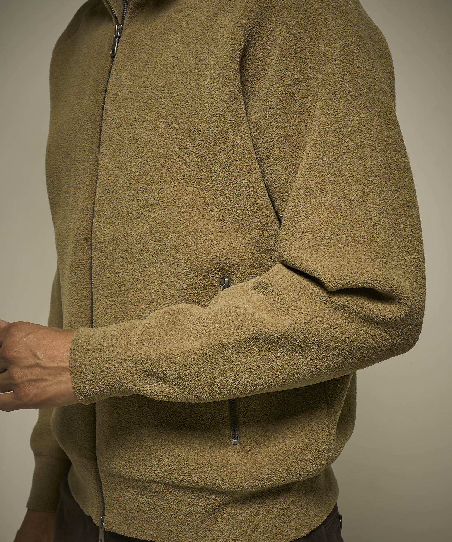 モールニットフードブルゾン