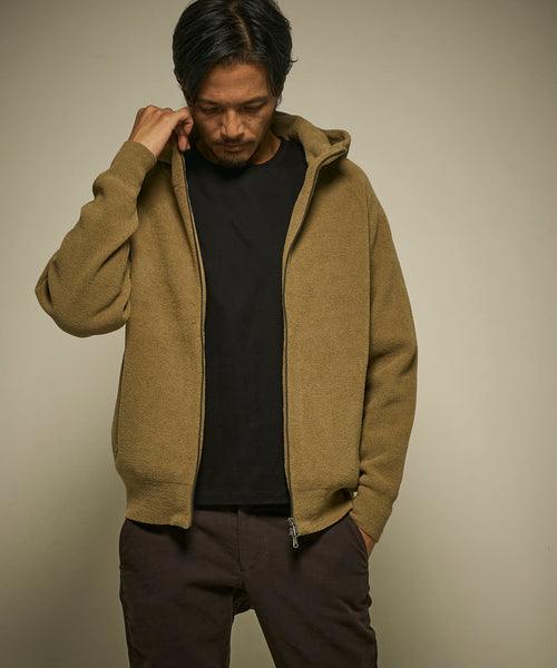 モールニットフードブルゾン