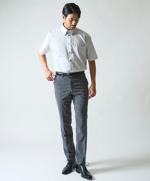 【WEB限定】冷感 メッシュボンディング ストレッチテーパードスラックスパンツ