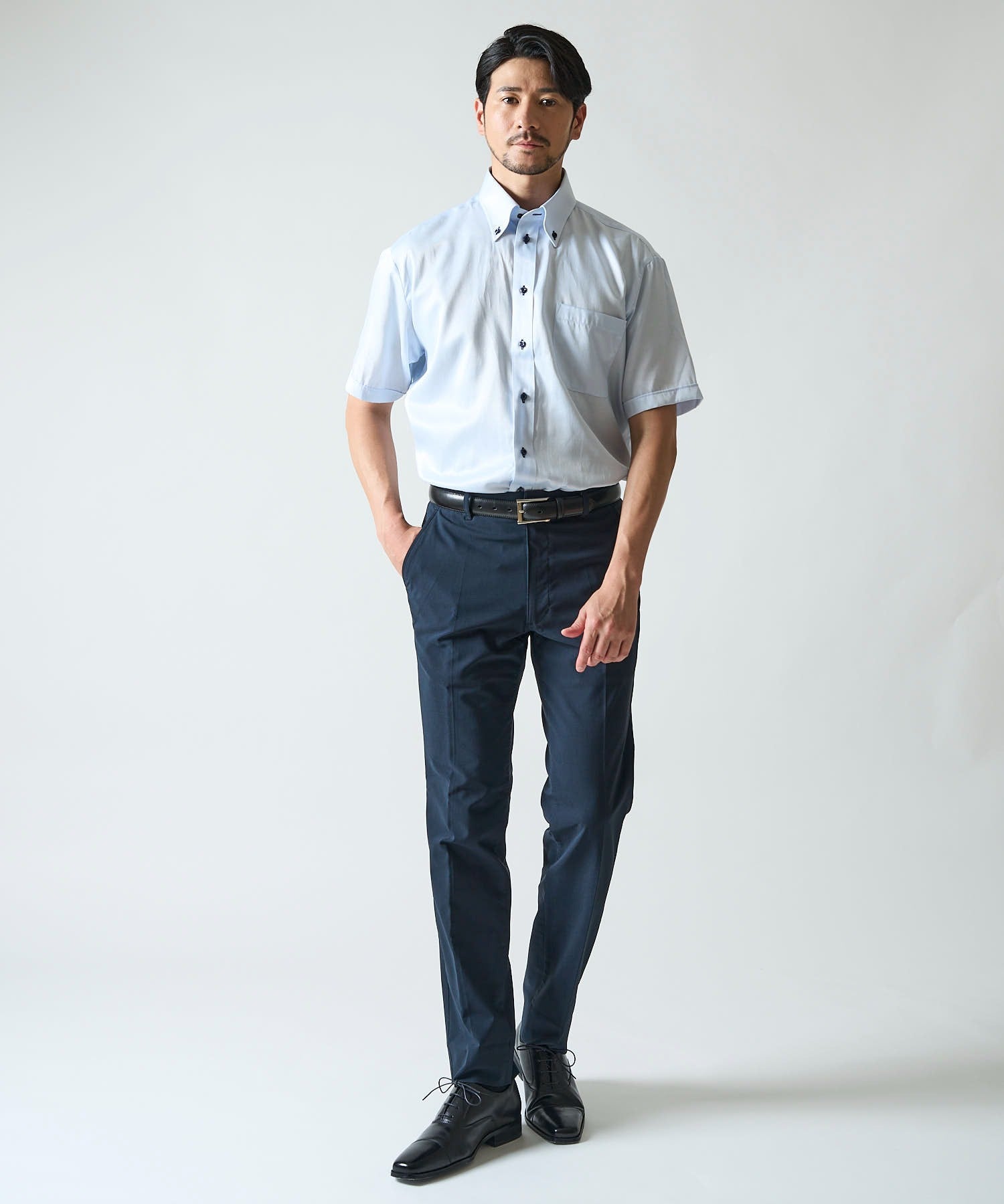 【WEB限定】冷感 メッシュボンディング ストレッチテーパードスラックスパンツ
