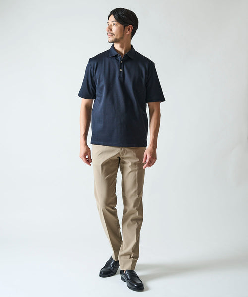 【WEB限定】冷感 メッシュボンディング ストレッチテーパードスラックスパンツ