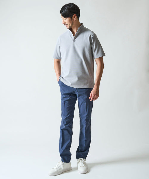 【WEB限定】冷感 メッシュボンディング ストレッチテーパードスラックスパンツ