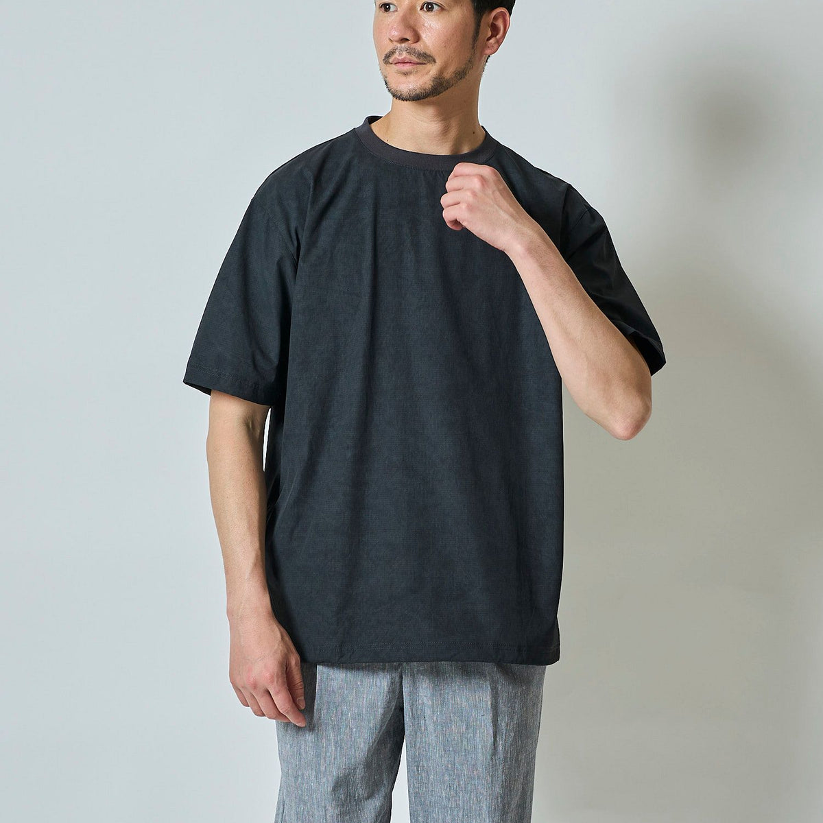 ムラプリントクルーネックTシャツ