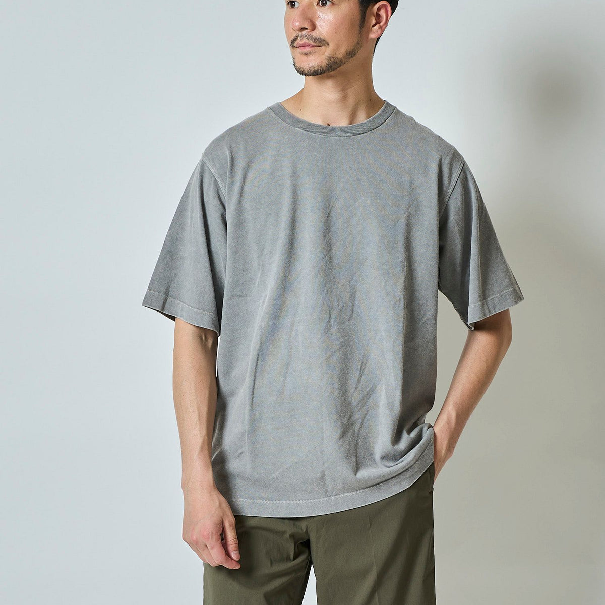 ケミカル加工クルーネックTシャツ