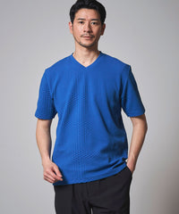 ブリスタージャガードＶネックＴシャツ