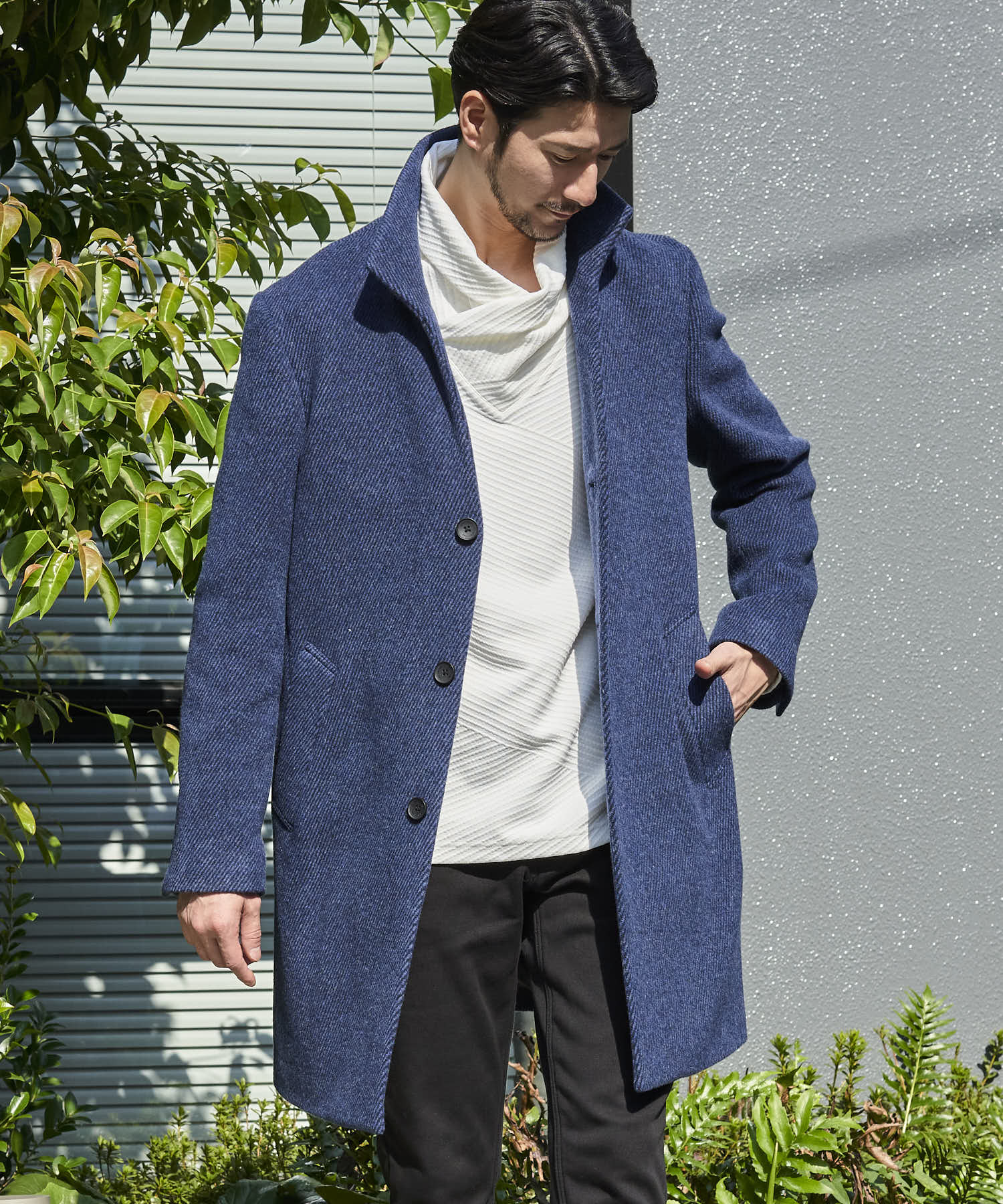 TETE HOMME｜テットオム カシミヤスタンドカラーコート メンズ コート