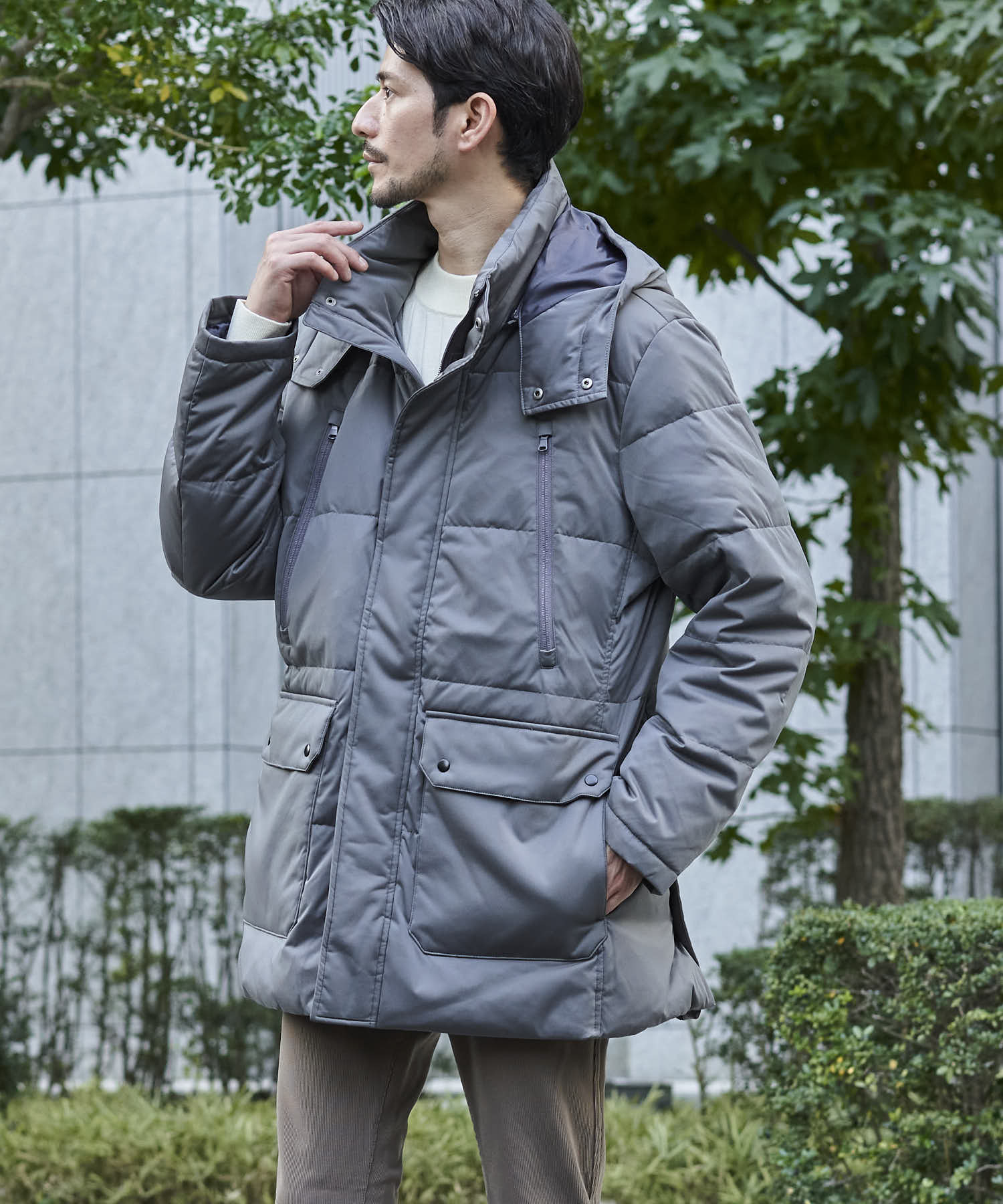TETE HOMME｜テットオム エアーシャットダウンミドルコート メンズ コート