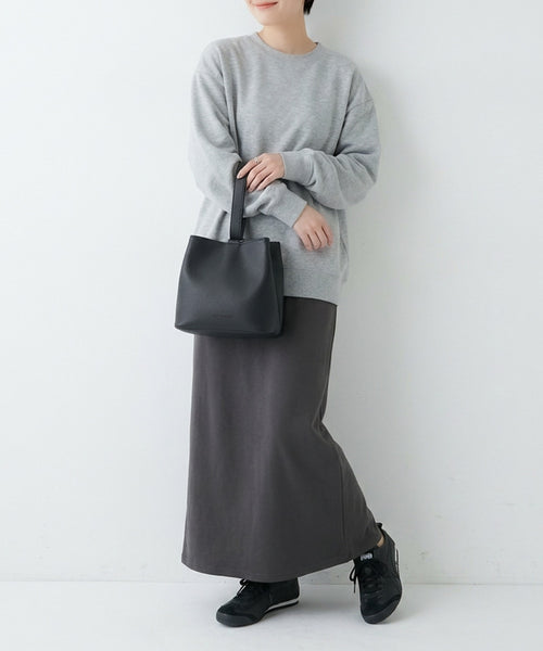 【WEB限定】Split Leather One Handle Drawstring Bag / スプリットレザー ワンハンドル 巾着バッグ