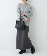 【WEB限定】Split Leather One Handle Drawstring Bag / スプリットレザー ワンハンドル 巾着バッグ