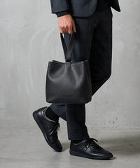 【WEB限定】Split Leather One Handle Drawstring Bag / スプリットレザー ワンハンドル 巾着バッグ