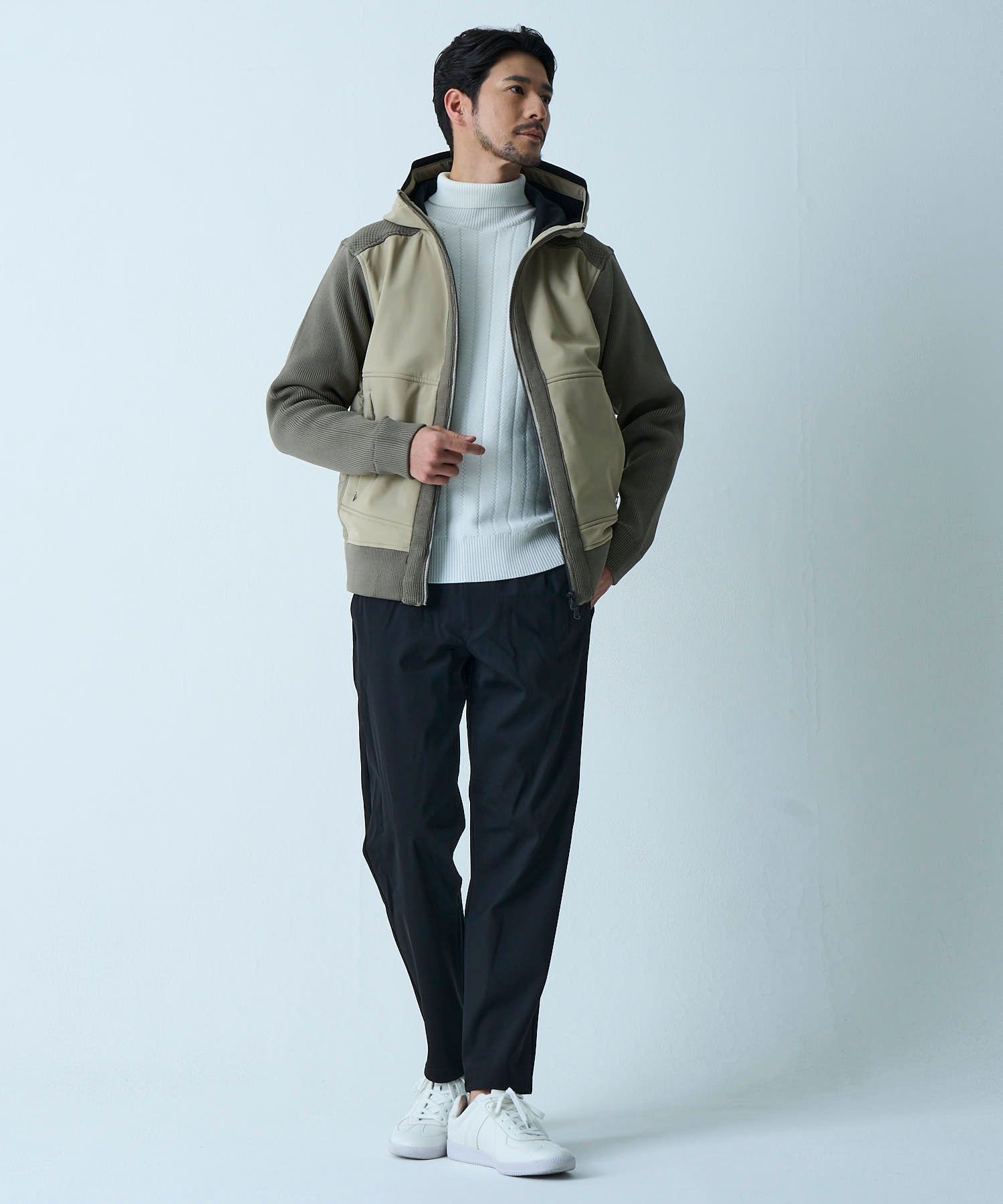 【最終値下げ】ニットコンビダウンフードブルゾン