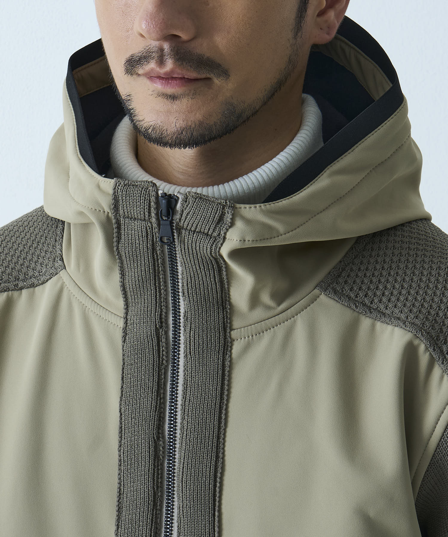 【最終値下げ】ニットコンビダウンフードブルゾン