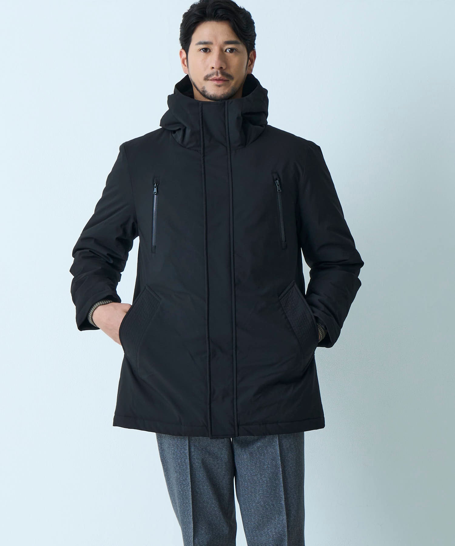 ミドル丈ダウンブルゾン