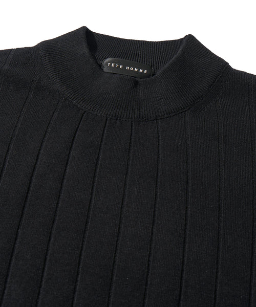 ワイドリブモックネック