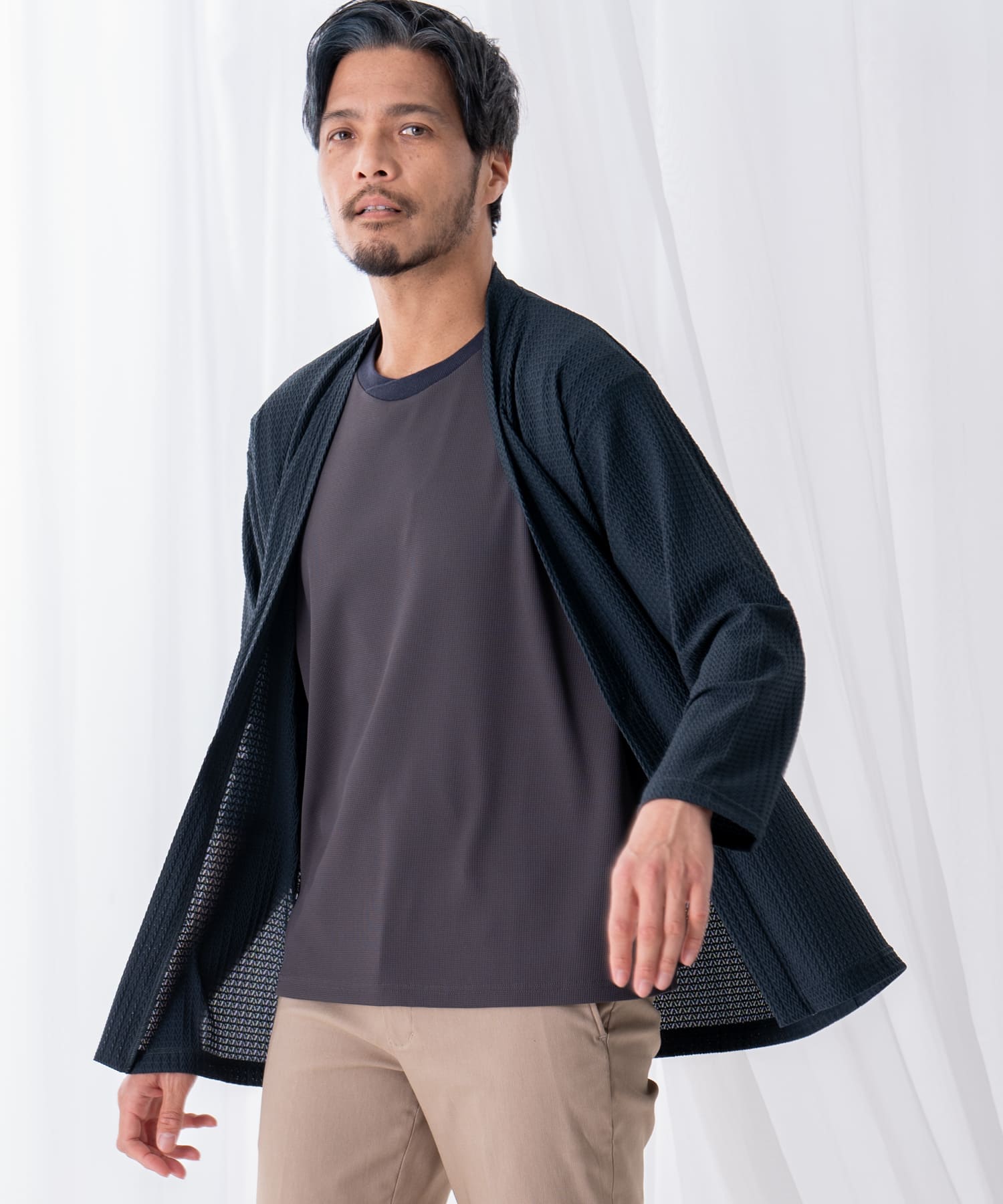 ナイロンカーディガン