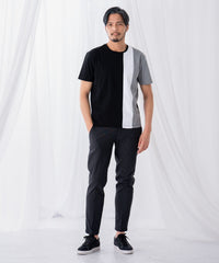 シルケット天竺切替えクルーネックＴシャツ