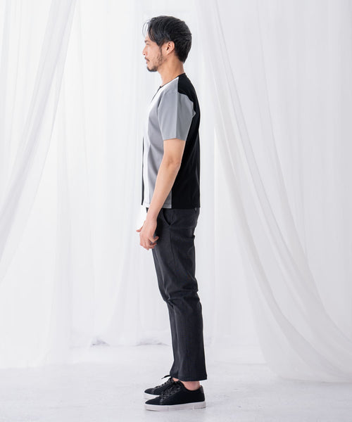 シルケット天竺切替えクルーネックＴシャツ