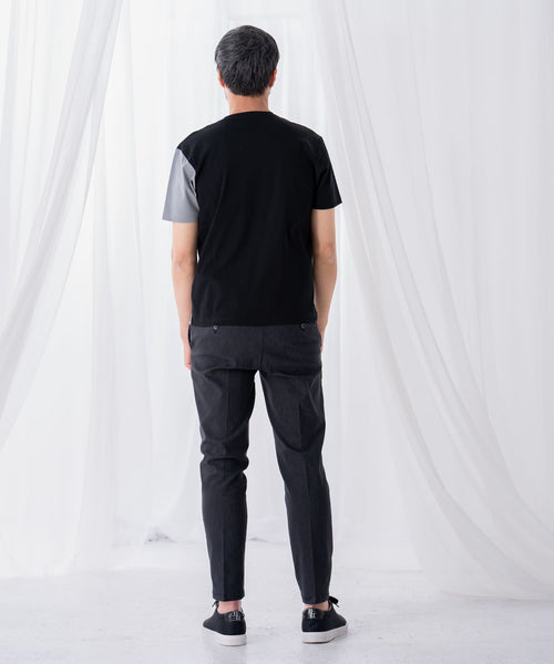 シルケット天竺切替えクルーネックＴシャツ