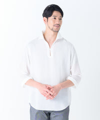 【展開店舗限定】リネンライク ウォッシャブル スキッパーシャツ