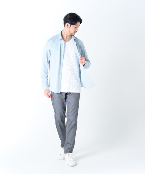 シルク混ストレッチシャツ