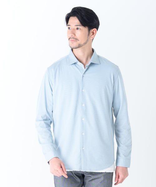 シルク混ストレッチシャツ