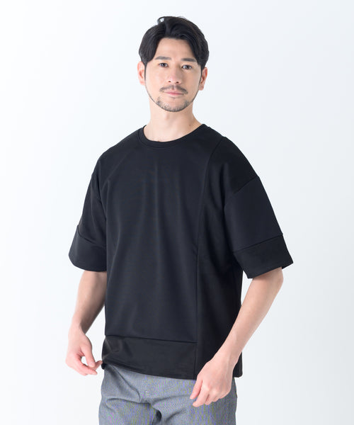 スエードポンチ切り替えＴシャツ