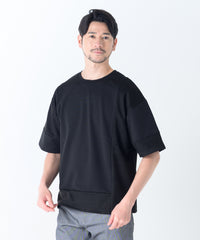 スエードポンチ切り替えＴシャツ