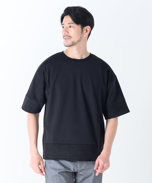 スエードポンチ切り替えＴシャツ