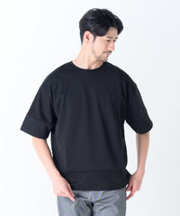 スエードポンチ切り替えＴシャツ